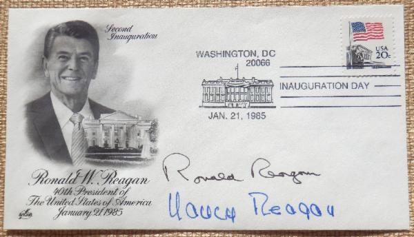 NEW Ronald Reagan and Nancy Reagan Signed First Day Cover Jan. 20, 1985 Inauguration Day